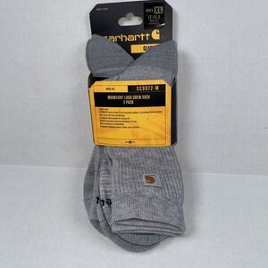 Carhartt Men's X-Large 12/14.5 Classic Midweight  Crew Socks 2 Pack Gray SC9972M